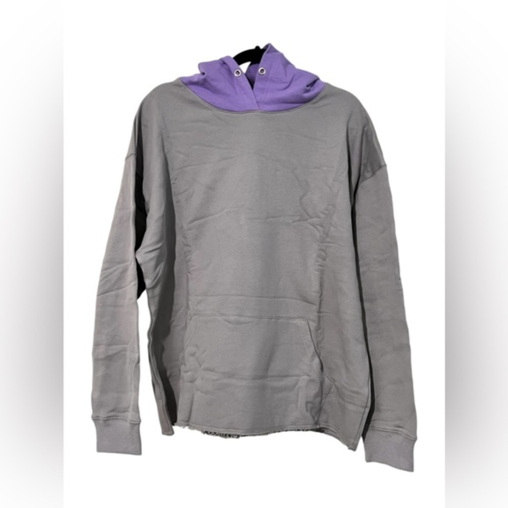 Homme femme hoodie sweater sweatshirt distressed hem 100% cotton gray size XLβ